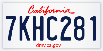 CA license plate 7KHC281