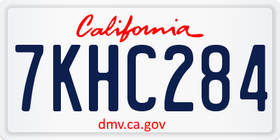 CA license plate 7KHC284