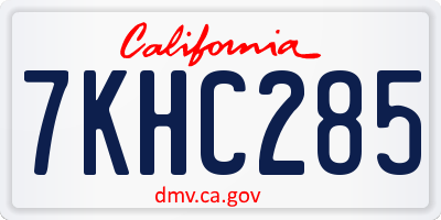 CA license plate 7KHC285