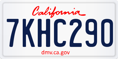 CA license plate 7KHC290