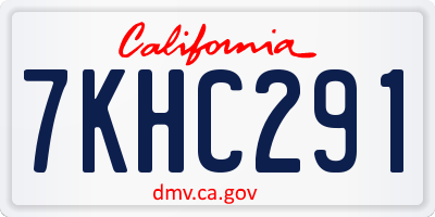 CA license plate 7KHC291
