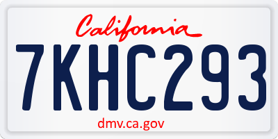 CA license plate 7KHC293