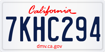 CA license plate 7KHC294