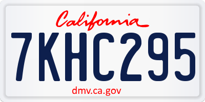 CA license plate 7KHC295