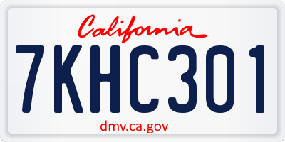 CA license plate 7KHC301