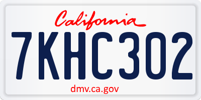 CA license plate 7KHC302