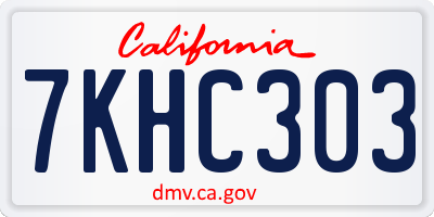 CA license plate 7KHC303
