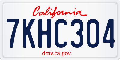 CA license plate 7KHC304