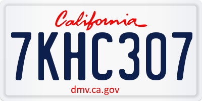 CA license plate 7KHC307