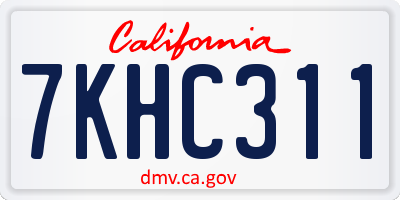 CA license plate 7KHC311