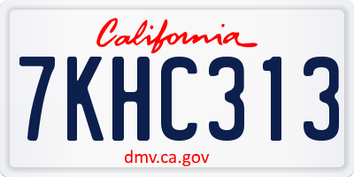 CA license plate 7KHC313