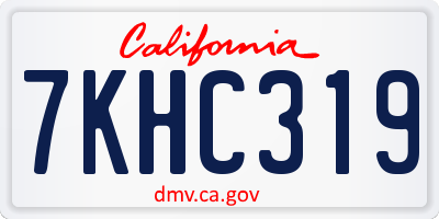 CA license plate 7KHC319