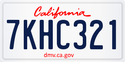 CA license plate 7KHC321