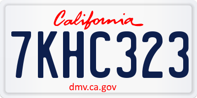 CA license plate 7KHC323