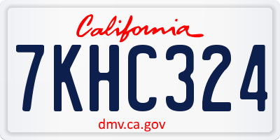 CA license plate 7KHC324