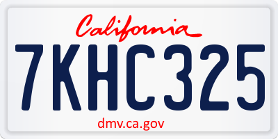 CA license plate 7KHC325