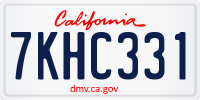 CA license plate 7KHC331