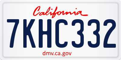 CA license plate 7KHC332