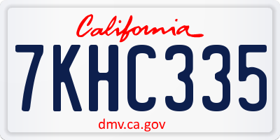 CA license plate 7KHC335
