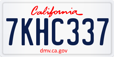 CA license plate 7KHC337