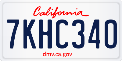 CA license plate 7KHC340