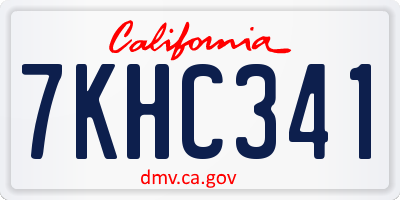 CA license plate 7KHC341