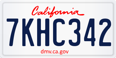 CA license plate 7KHC342