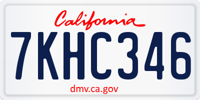 CA license plate 7KHC346