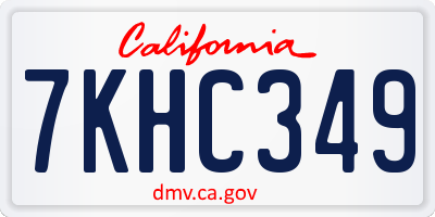 CA license plate 7KHC349