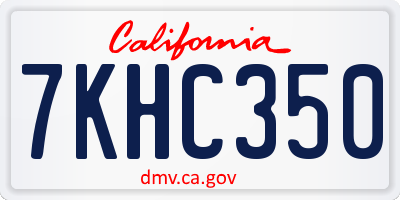 CA license plate 7KHC350