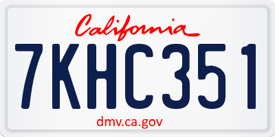 CA license plate 7KHC351