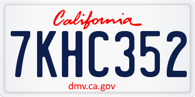 CA license plate 7KHC352