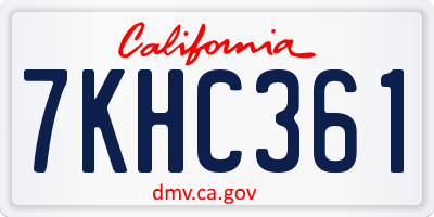 CA license plate 7KHC361
