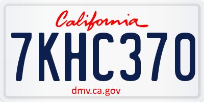 CA license plate 7KHC370