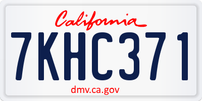 CA license plate 7KHC371