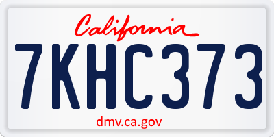 CA license plate 7KHC373
