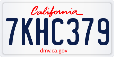 CA license plate 7KHC379