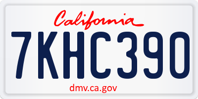 CA license plate 7KHC390