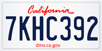 CA license plate 7KHC392