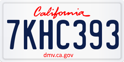 CA license plate 7KHC393