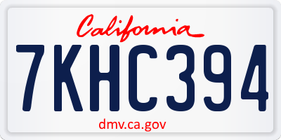CA license plate 7KHC394