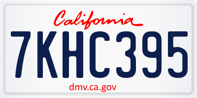 CA license plate 7KHC395