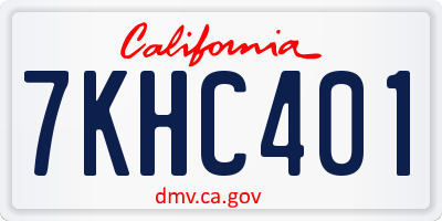 CA license plate 7KHC401