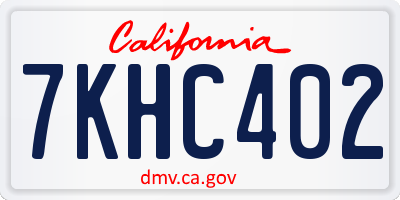 CA license plate 7KHC402