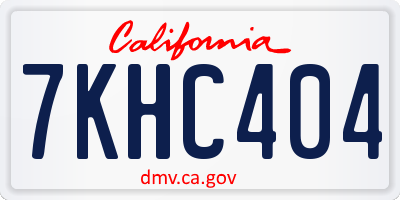 CA license plate 7KHC404