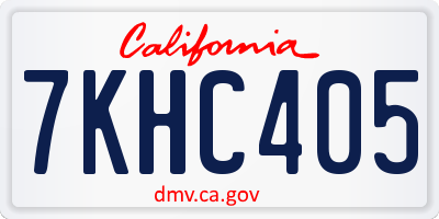 CA license plate 7KHC405