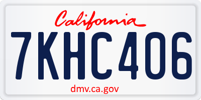 CA license plate 7KHC406