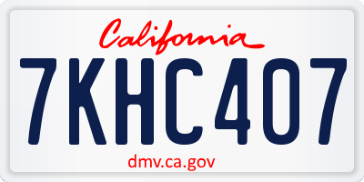 CA license plate 7KHC407