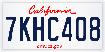 CA license plate 7KHC408
