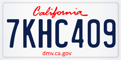 CA license plate 7KHC409